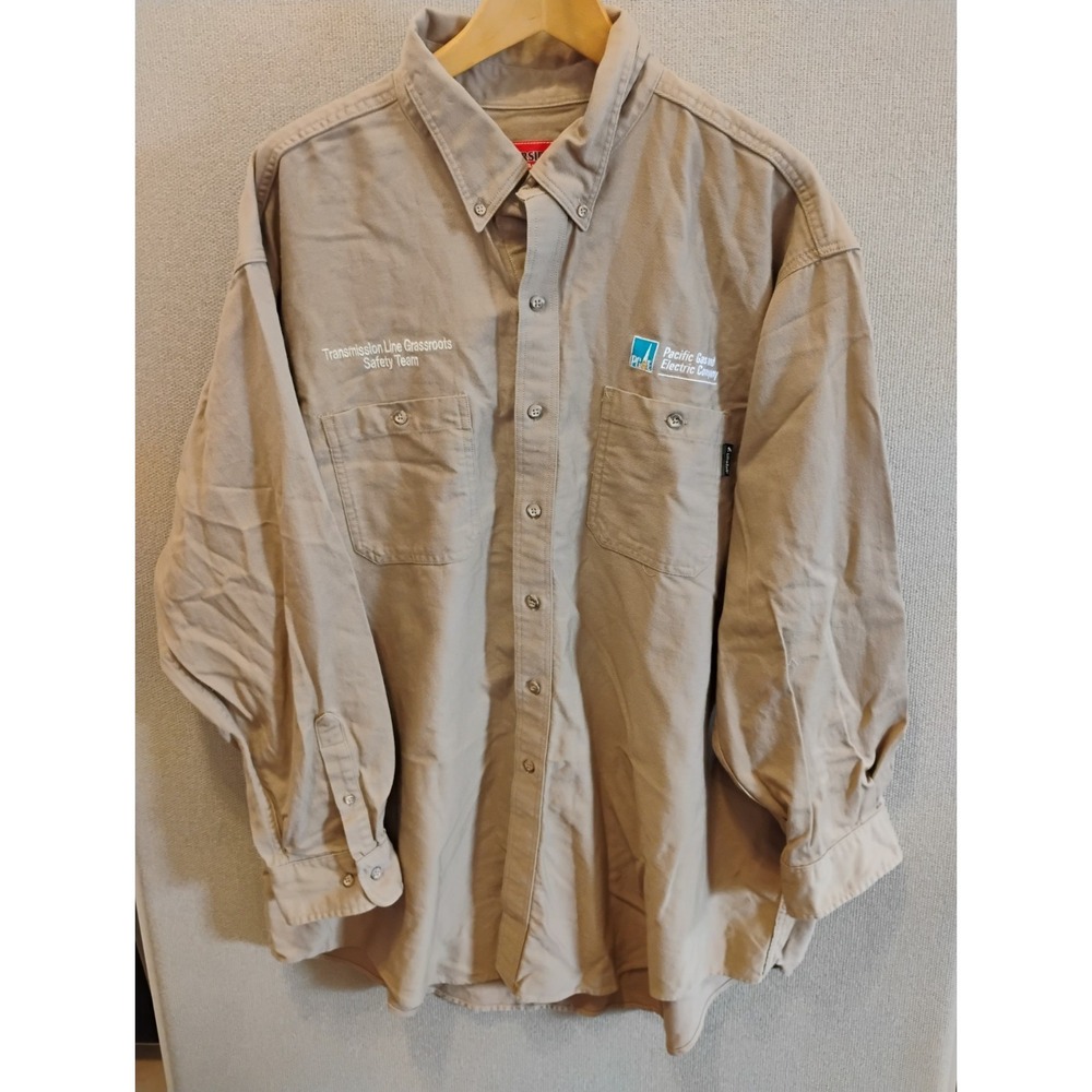 PG&E Riverside FR HRC2 Button Down Twill Shirt Size 3XL Long
